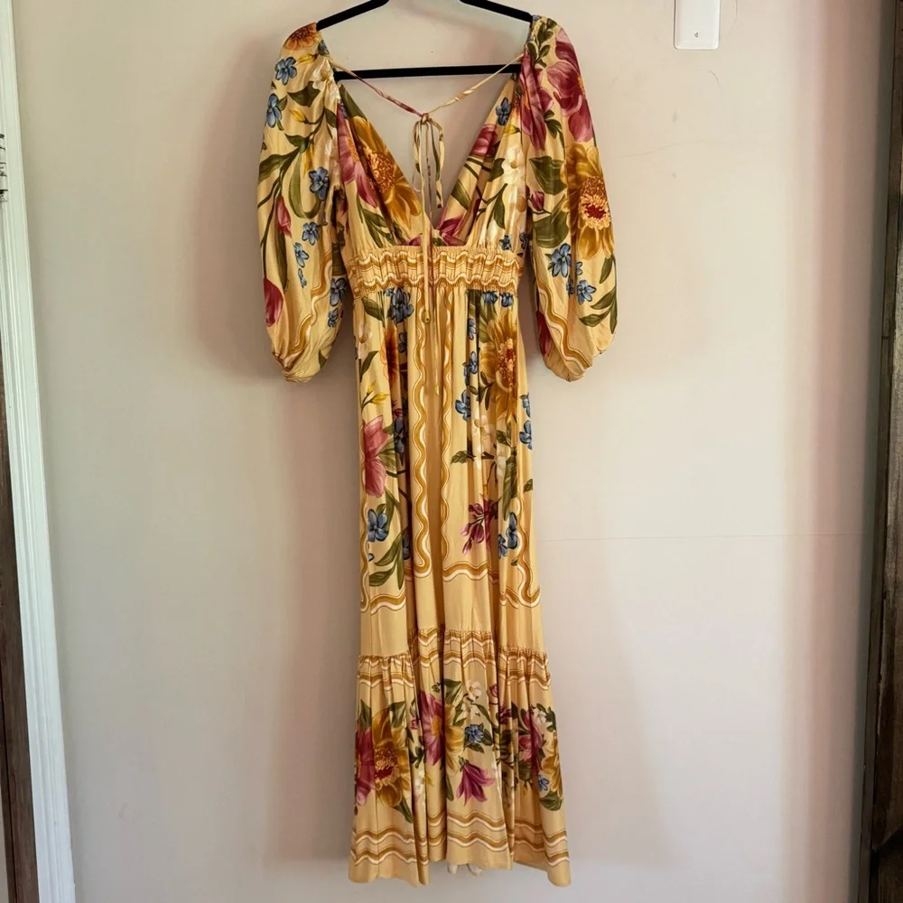 Farm Rio Vestido Cropped Floral Mari Amarelo - Picture 7 of 9